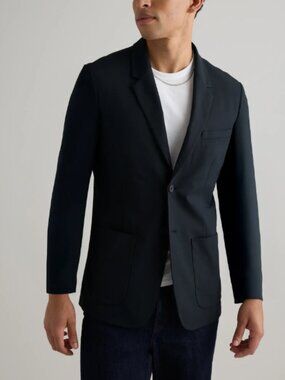 NWT Quince Performance Stretch Technical Blazer, True Black, L